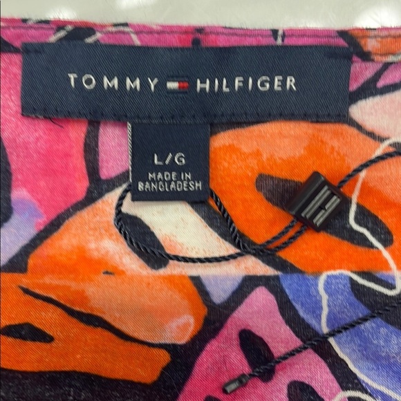 Tommy Hilfiger Tropical Pink, Orange & Purple Short Ruffle Sleeve Smocked Waist - Picture 7 of 13